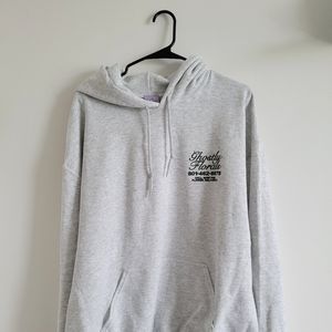 lonely ghost ghostly florals grey hoodie, xl